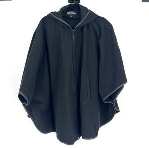 Dale Dressin Black Full‎ Zip poncho Cape cardigan Small